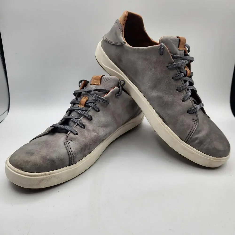 Olukai Lae‘ahi Li‘ili Leather Sneakers Gray‎ Men’s 13 Casual Comfort Shoes M13